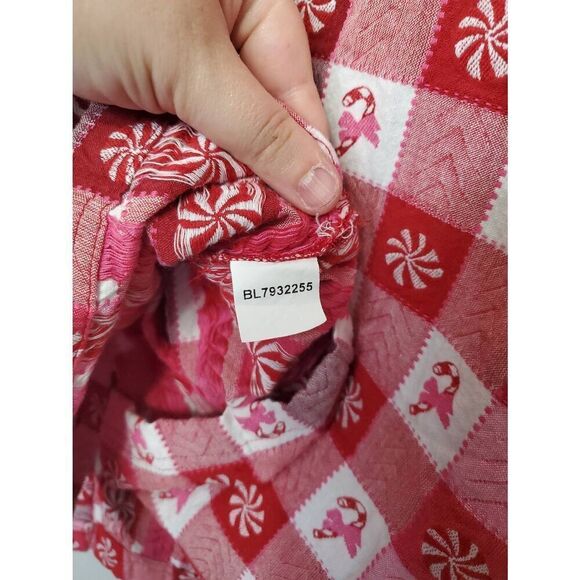 Vintage Blair Embroidered Button Up Top Christmas Holiday Novelty Plaid Candy - Picture 9 of 9